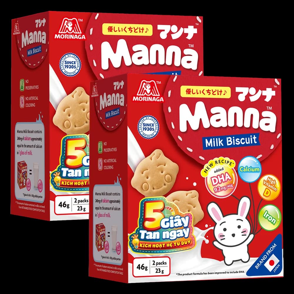 Combo 2 Bánh quy sữa Manna 52g