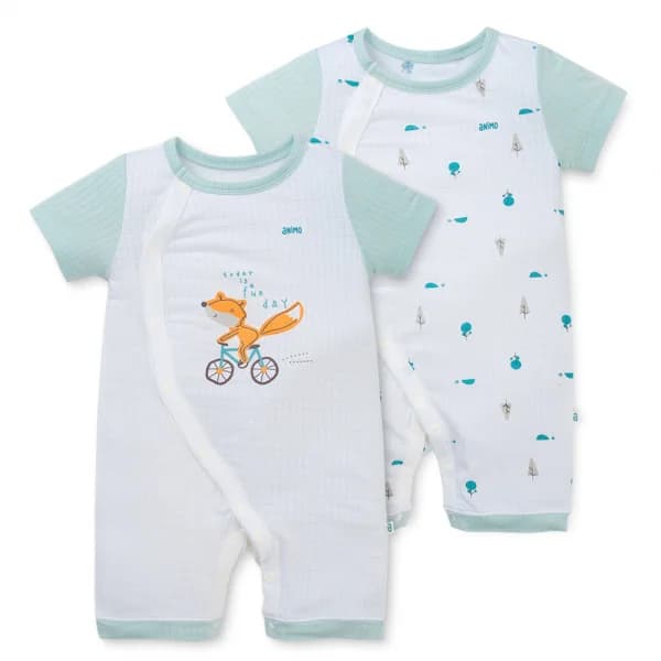 Set 2 bodysuit rayon chống muỗi đùi Animo VD0425034 (0 12M Ngọc trắng TT06)
