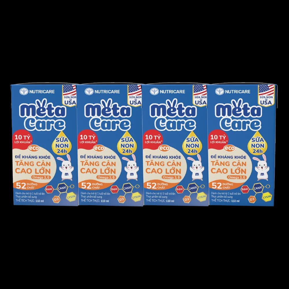 Sữa dinh dưỡng pha sẵn MetaCare Eco 110ml Lốc 4 hộp (Từ 1 tuổi)