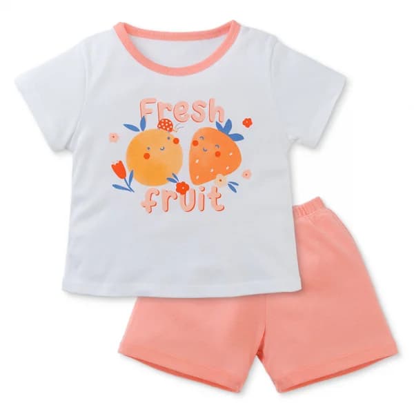 Bộ bé gái ngắn Animo Easy LU0425045 (1 4Y Trắng đào TT02)