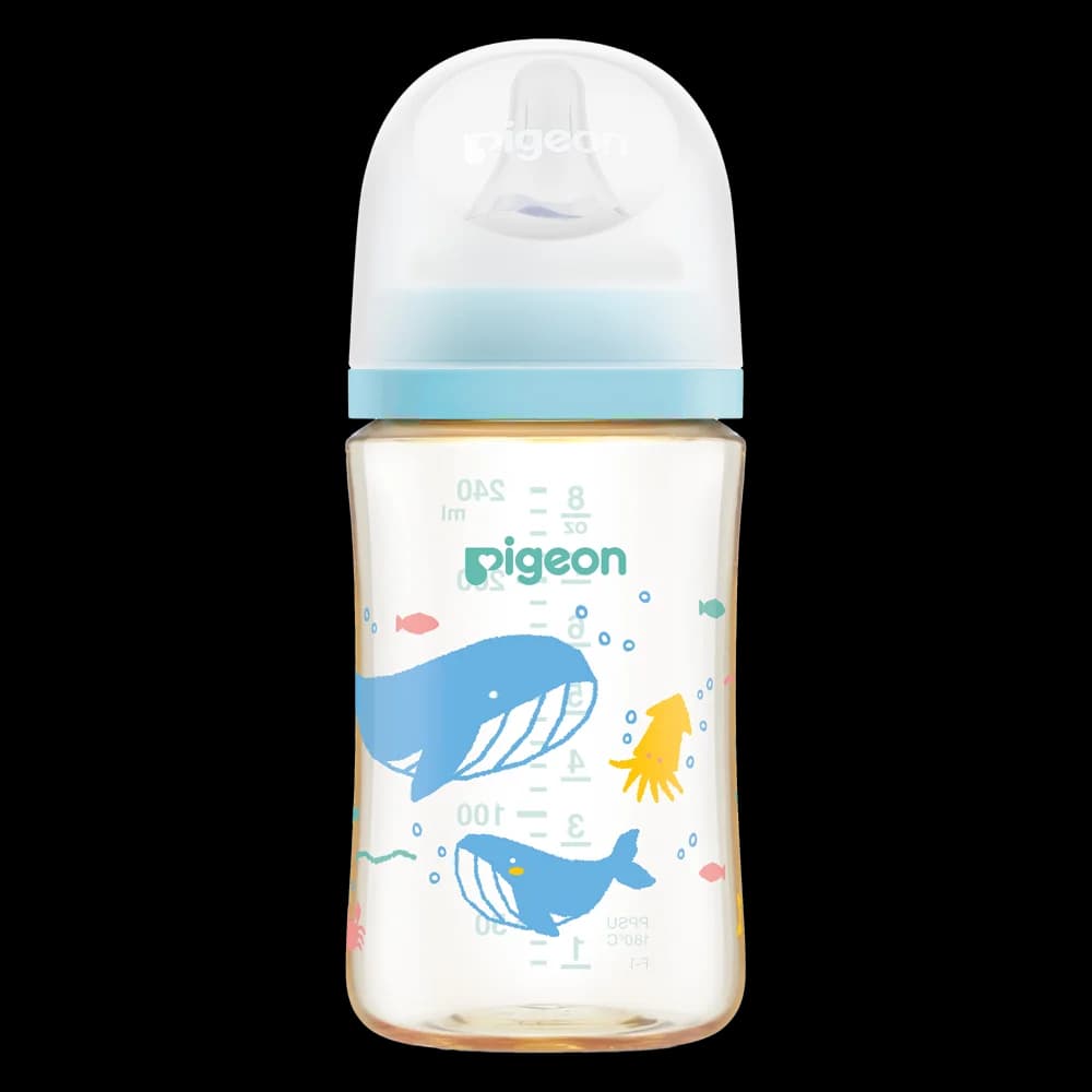 Bình Sữa Pigeon PPSU Softouch Baby Friendly World 240ml đại dương (M)