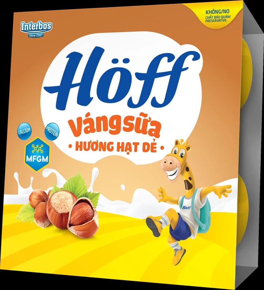Váng sữa Hoff Hạt dẻ (Lốc 4 hủ) (Giao bao bì ngẫu nhiên)