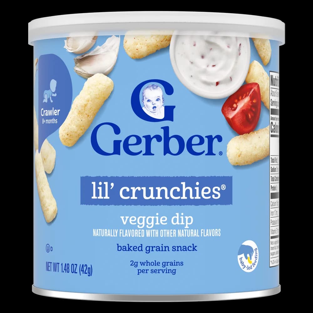 Thực phẩm bổ sung bánh ăn dặm Gerber Lil' Crunchies vị rau củ *giao bao bì ngẫu nhiên*
