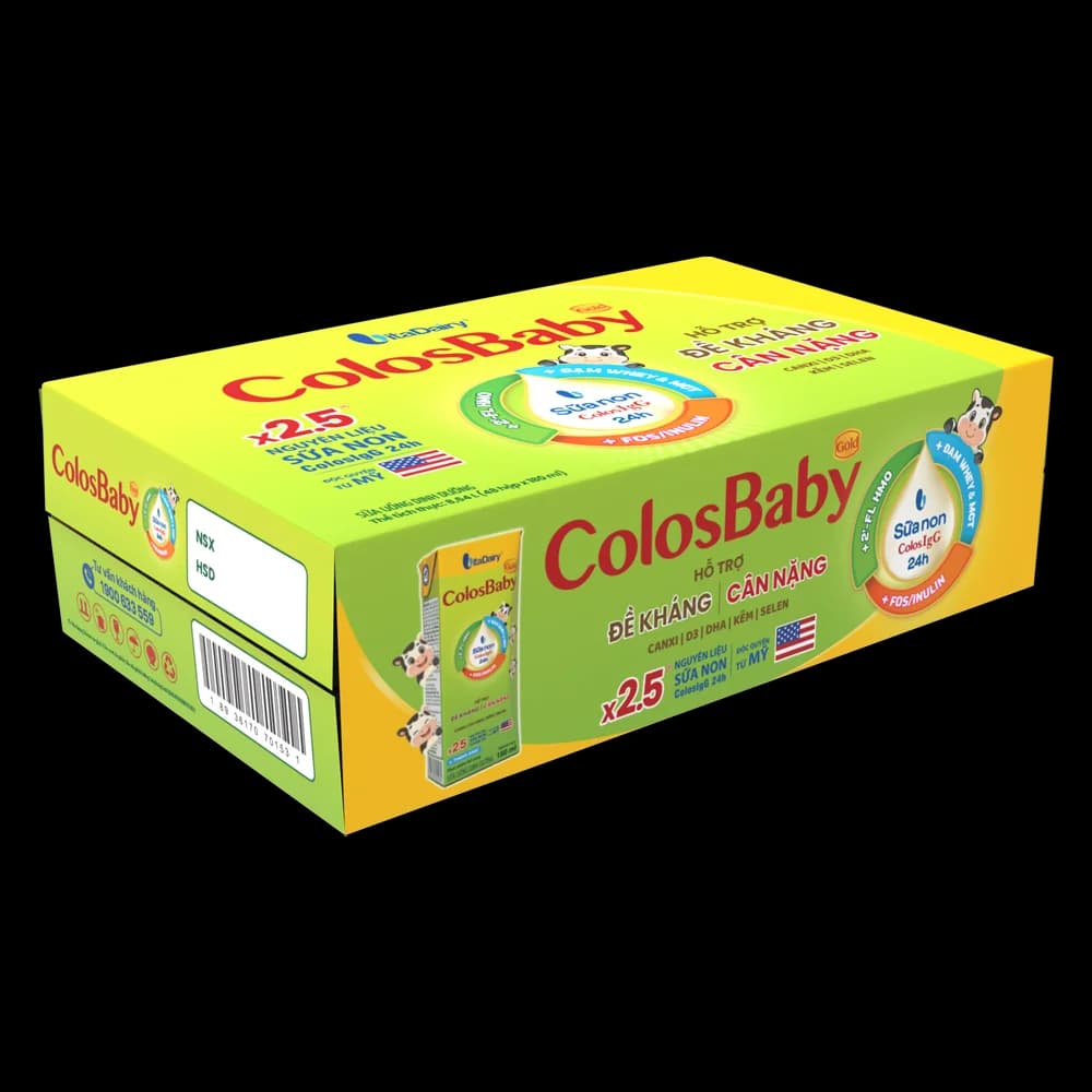Thùng Sữa bột pha sẵn Colosbaby 180ml (lốc 4 hộp) 12 lốc