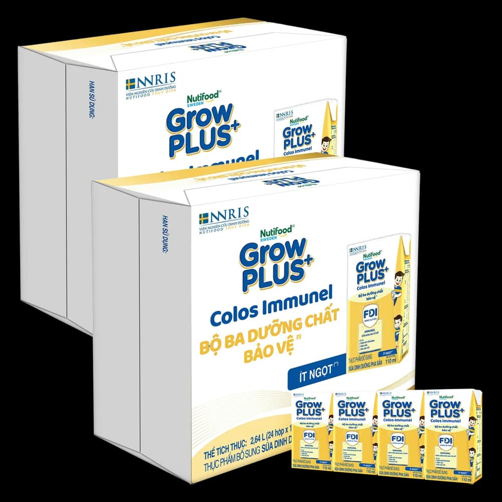 2 Thùng Sữa dinh dưỡng pha sẵn GrowPLUS+ Colos Immunel 110ml lốc 4 hộp (Từ 1 tuổi)