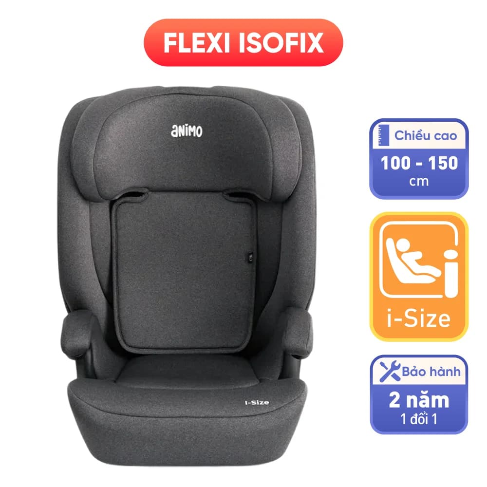 Ghế ngồi ô tô Animo Flexi Isofix (100 150cm i size K55 Nickle)