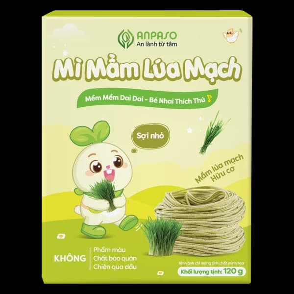 Mì mầm lúa mạch ăn dặm cho bé Anpaso 120g *giao bao bì ngẫu nhiên