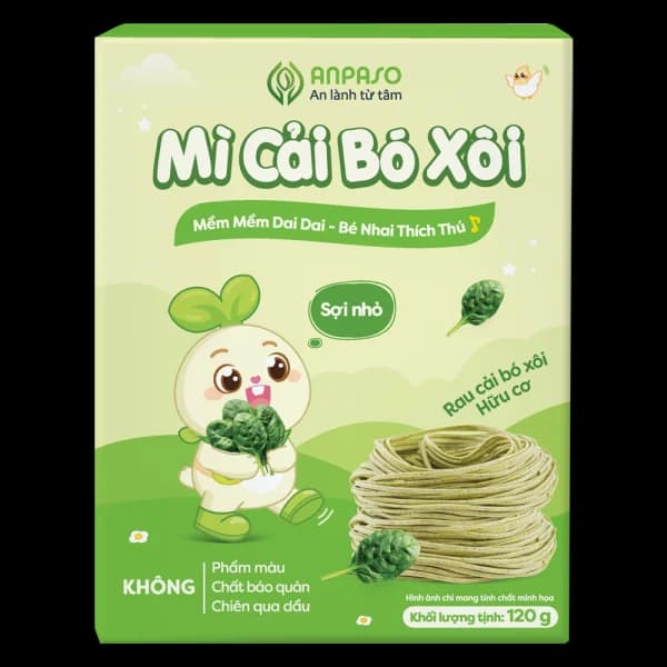 Mì cải bó xôi ăn dặm cho bé Anpaso 120g *giao bao bì ngẫu nhiên