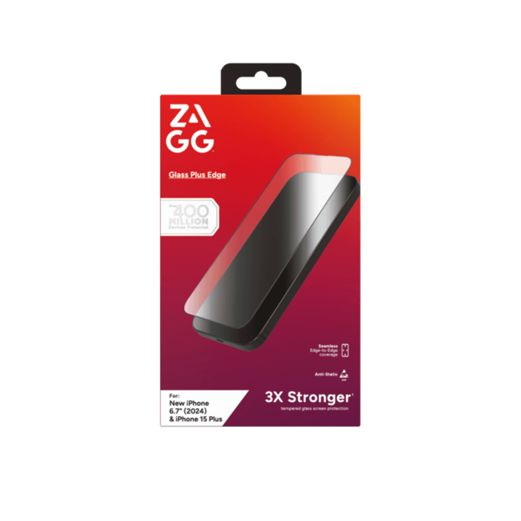Dán kính cường lực màn hình iPhone 16 Plus 15 Plus Zagg Plus Edge Full