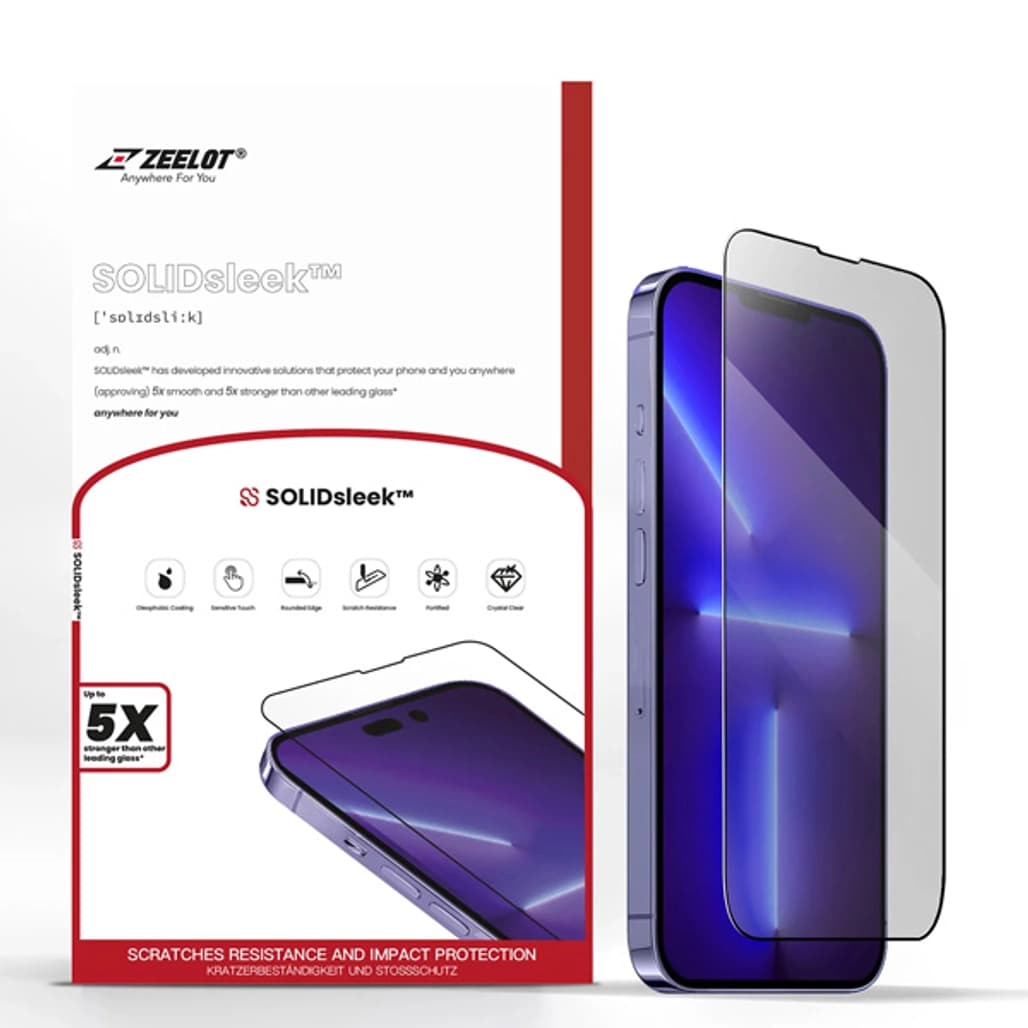 Dán kính cường lực màn hình iPhone 14 13 13 Pro Zeelot Solidsleek Privacy chống nhìn trộm