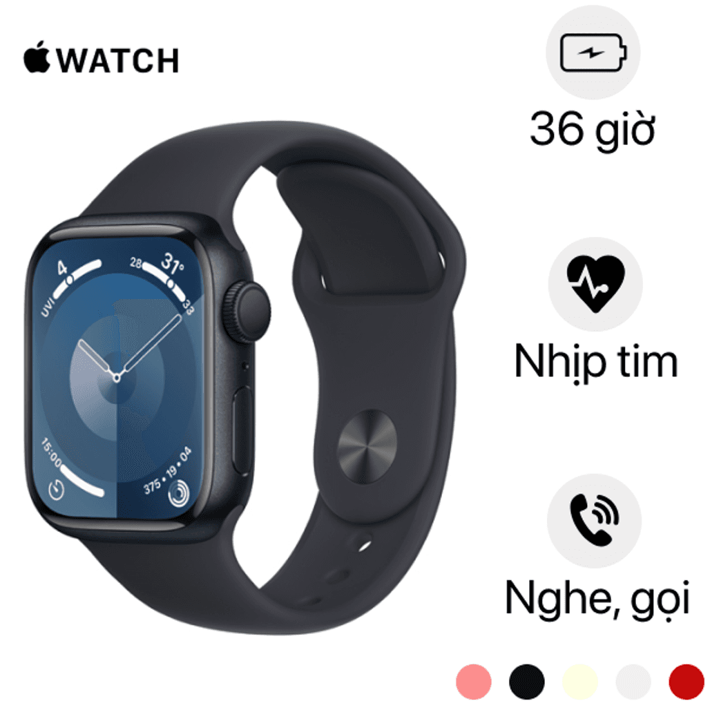 Apple Watch Series 9 41mm (GPS) viền nhôm dây cao su Cũ Trầy Xước