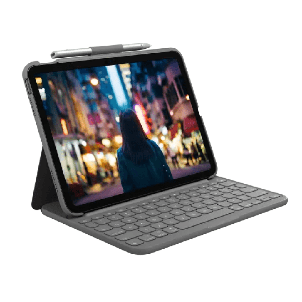 Bàn phím + bao da iPad 11 A16 (Gen 11) 10.9 Gen 10 Logitech Slim Folio Grey