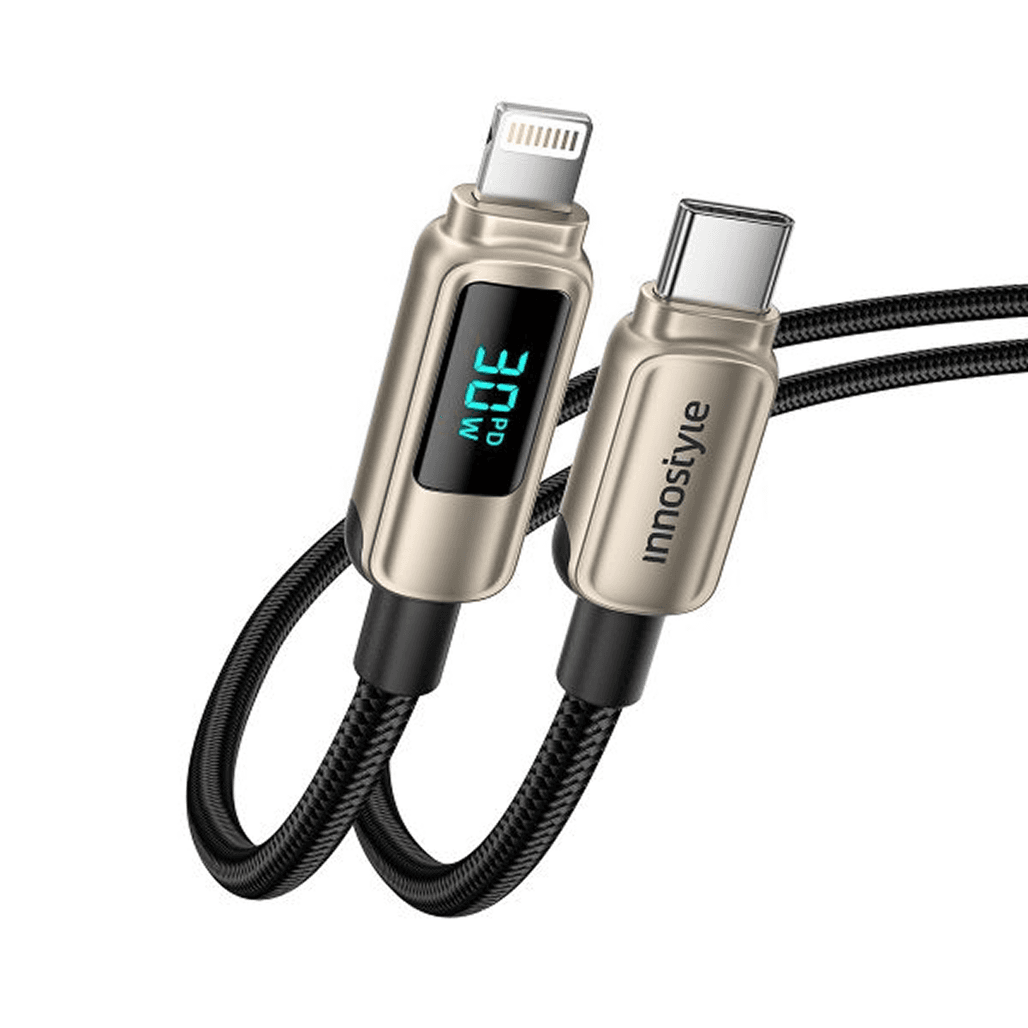 Cáp Innostyle DigiPower USB C to Lightning PD 30W có màn hình CL301