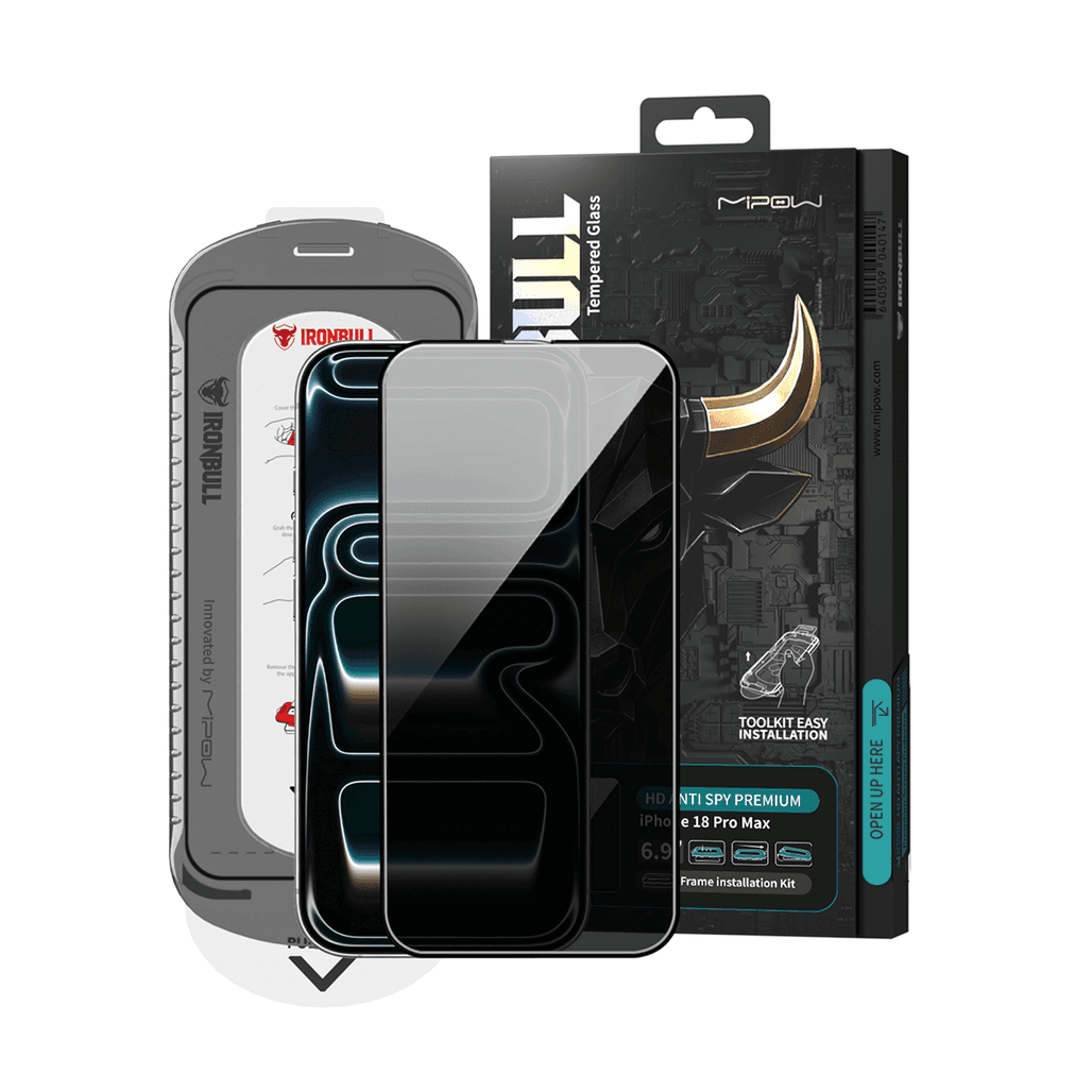 Dán kính cường lực màn hình iPhone 18 Pro Max Mipow chống nhìn trộm full viền cao cấp