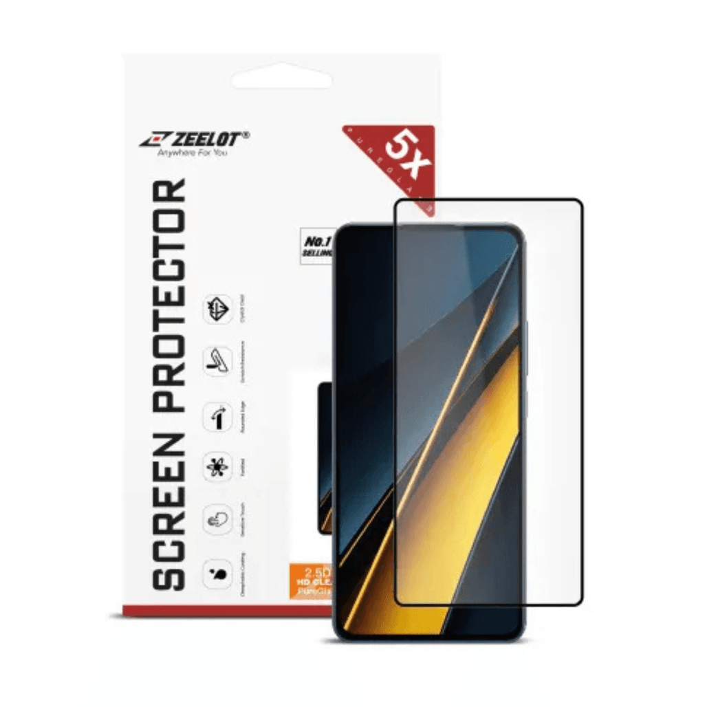 Dán kính cường lực màn hình Samsung Galaxy A08 A07 A06 Xiaomi Poco M6 5G Zeelot Full viền đen cao cấp