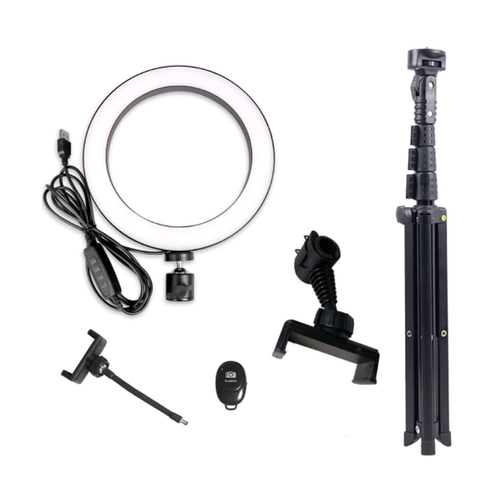 Giá đỡ điện thoại kiêm đèn Livestream Haiyuan và remote 10 inch