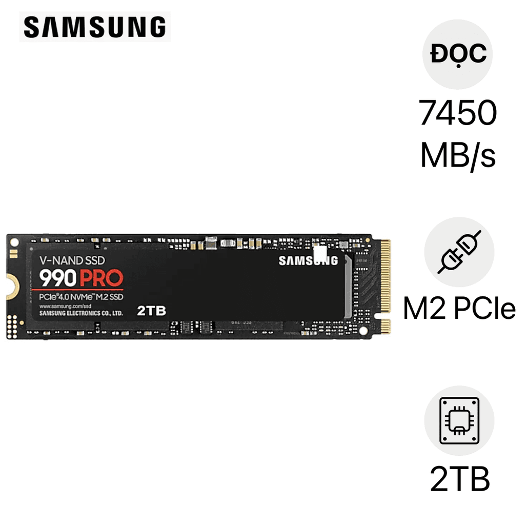 Ổ cứng SSD Samsung 990 PRO PCIE Gen 4.0 X4 NVMe (R 7450 W 6900) 2TB