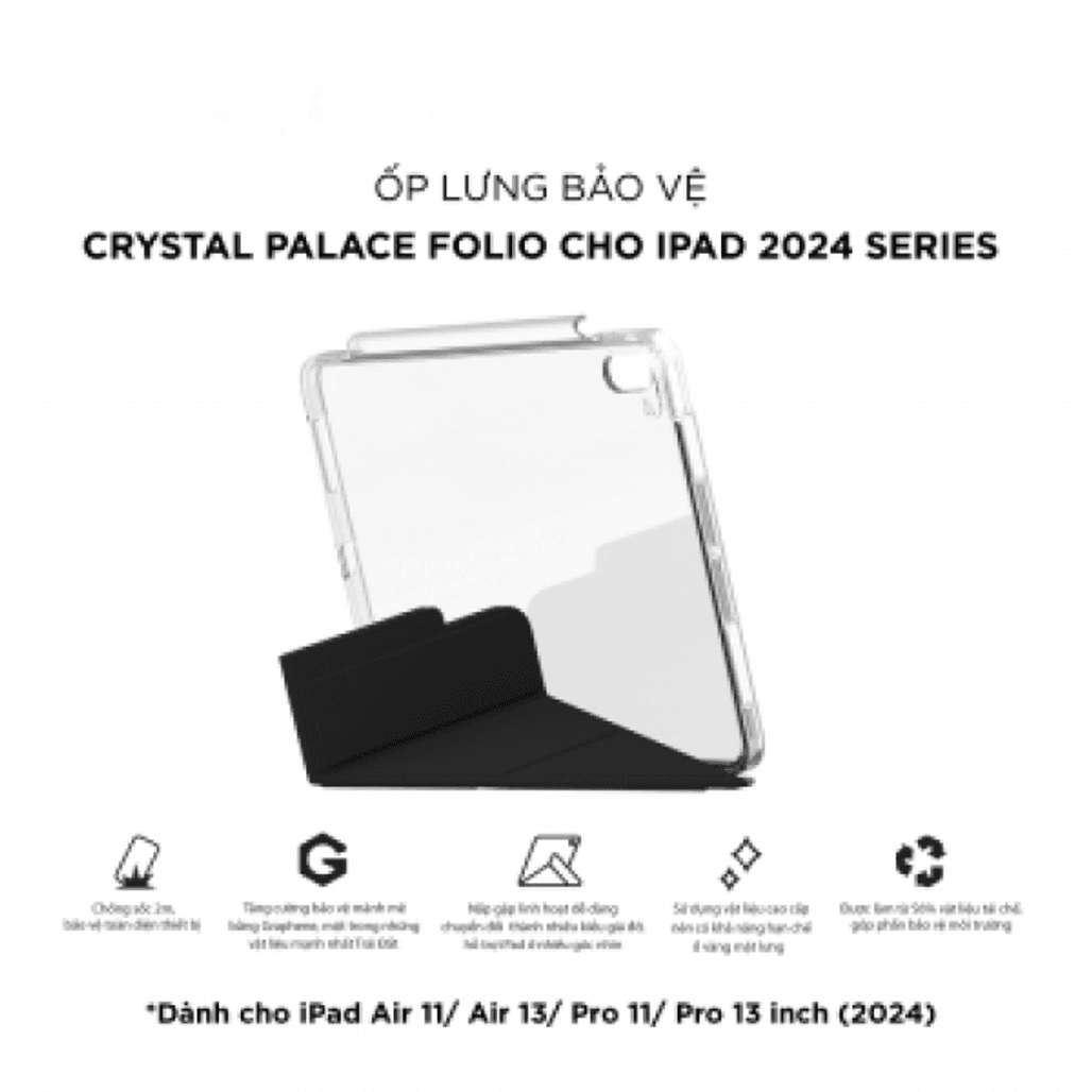 Ốp lưng iPad Pro 13 (M4 M5) ZAGG Crystal Palace Folio