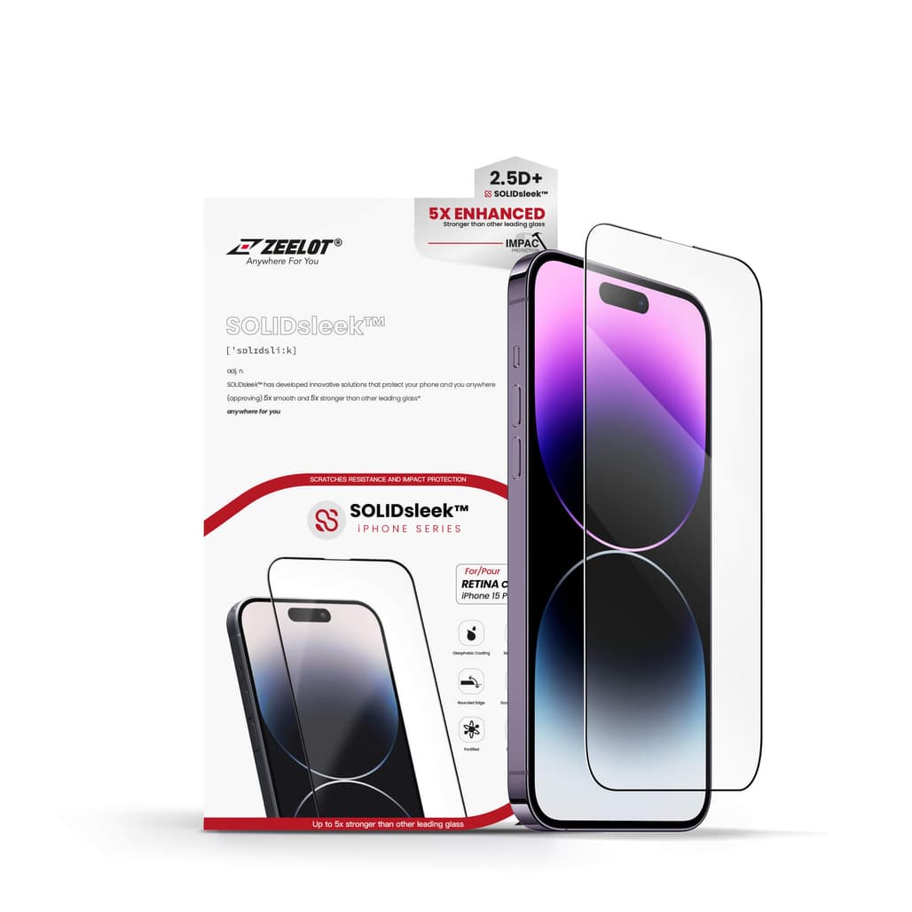 Dán kính cường lực màn hình Apple iPhone 15 Pro Max Zeelot Solidleek Full cao cấp