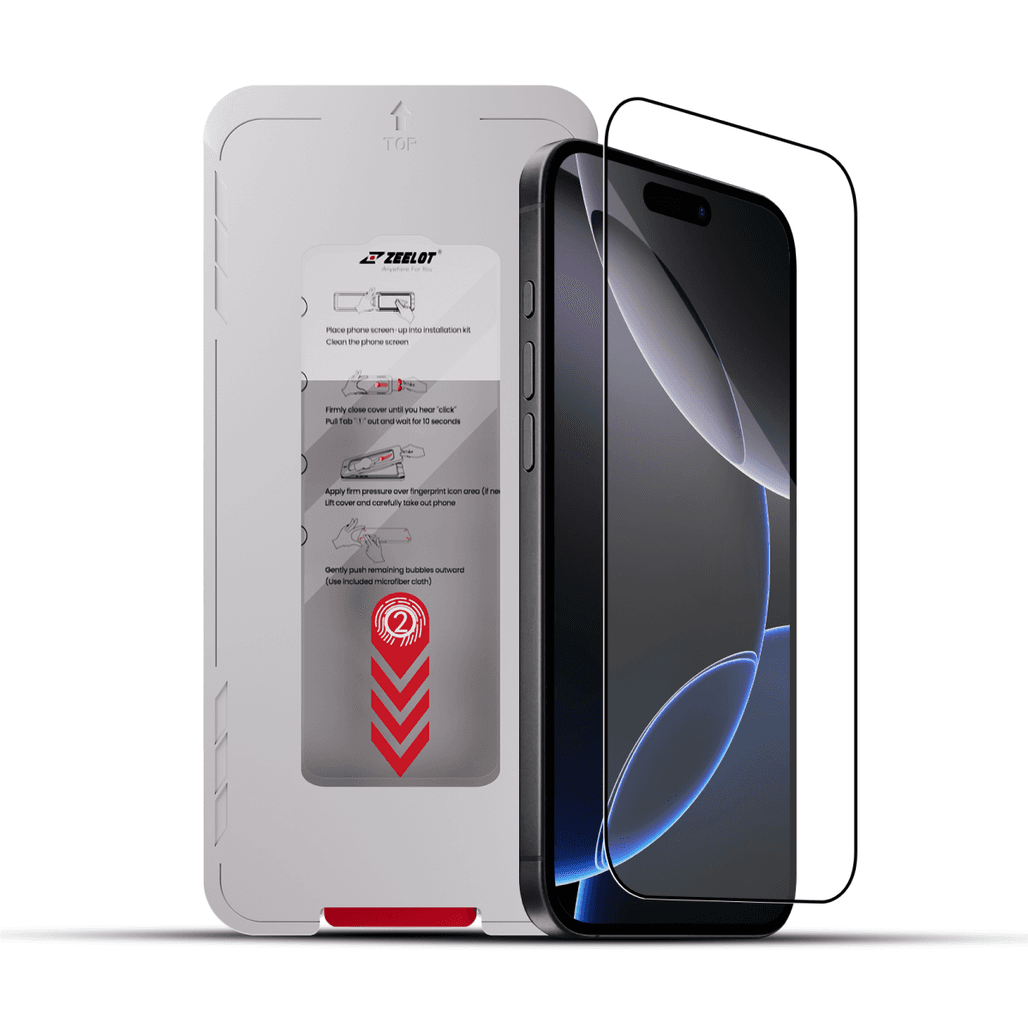 Dán kính cường lực màn hình Apple iPhone 17 Pro Max Zeelot Solidsleek Ultra HD Full Cao Cấp