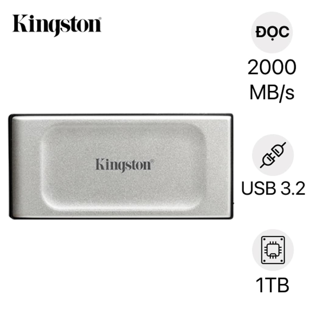 Ổ cứng di động SSD Kingston XS2000 USB 3.2 Gen 2x2 chống nước IP55 1TB