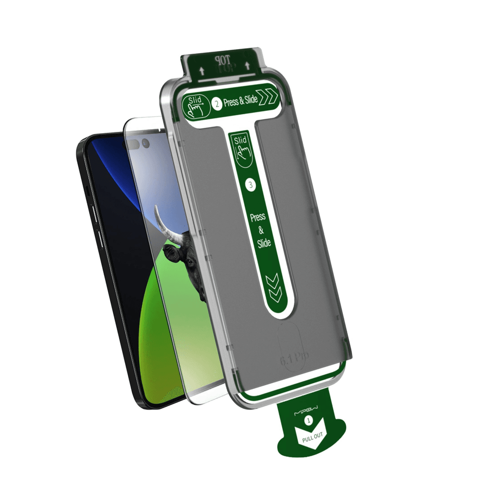 Dán kính cường lực màn hình iPhone 14 Pro Mipow Premiumsilk Hd Full Cao Cấp Đen (Có Khay Hỗ Trợ Dán)