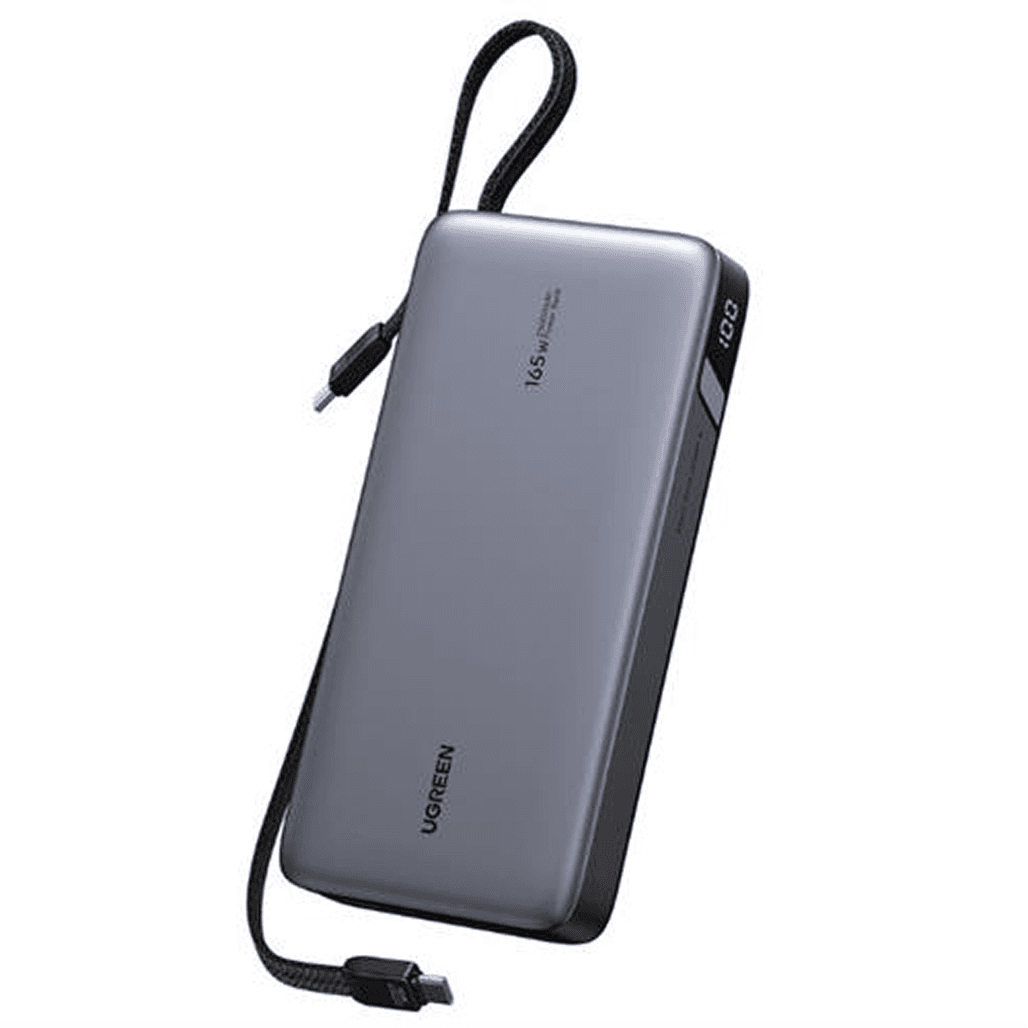Pin dự phòng Ugreen 25000mAh 165W 2C1A QC 3.0 màn hình + tích hợp cáp Type C PB552 55995B