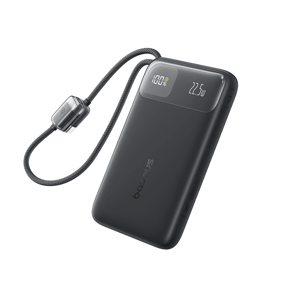 Pin sạc dự phòng Baseus Enerfill FC11 10.000mAh 22.5W màn hình tích hợp cáp C+L