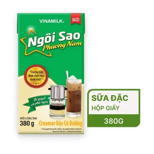 Sữa đặc Ngôi Sao Phương Nam xanh lá Vinamilk hộp giấy 380g