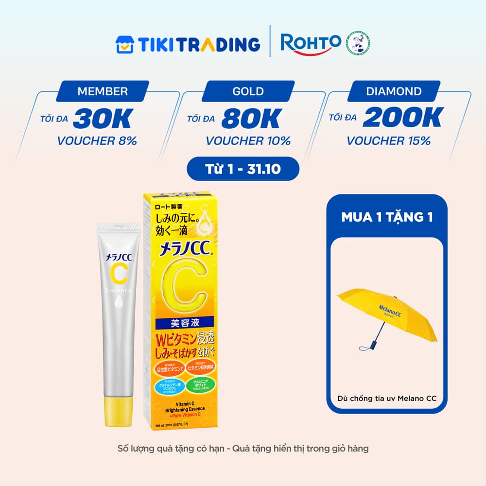 Tinh chất vitamin C dưỡng trắng da chống thâm nám Melano CC Whitening Essence 20ml