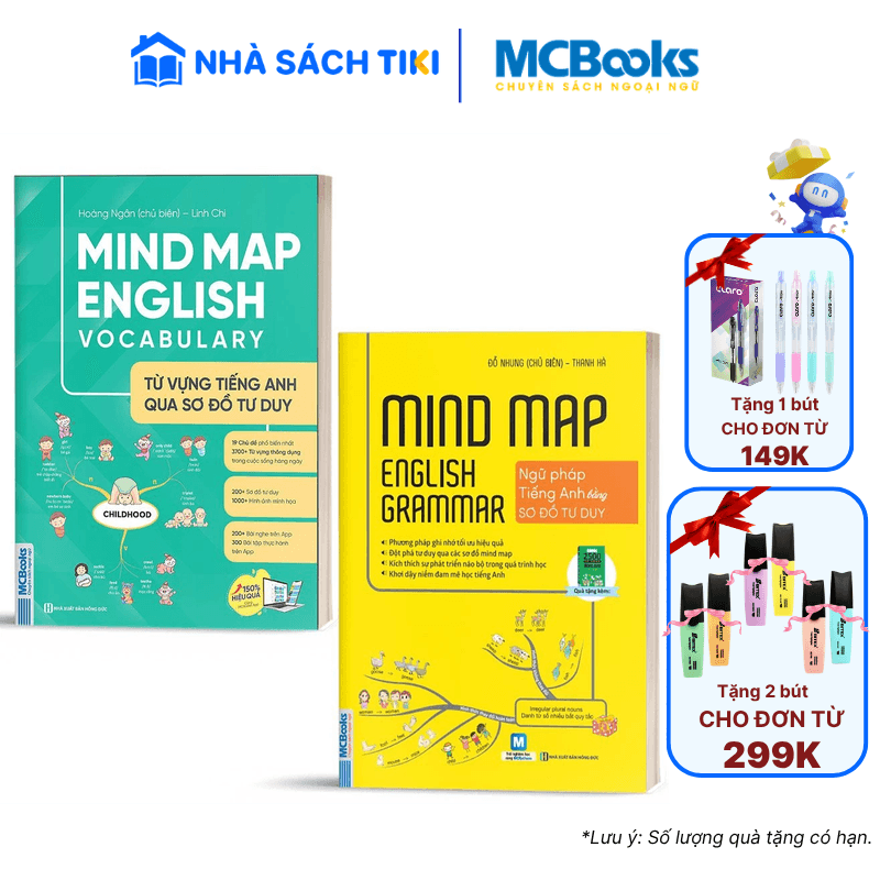 Combo Mindmap English Grammar và Mindmap English Vocabulary Học Kèm App Online Combo 2 cuốn