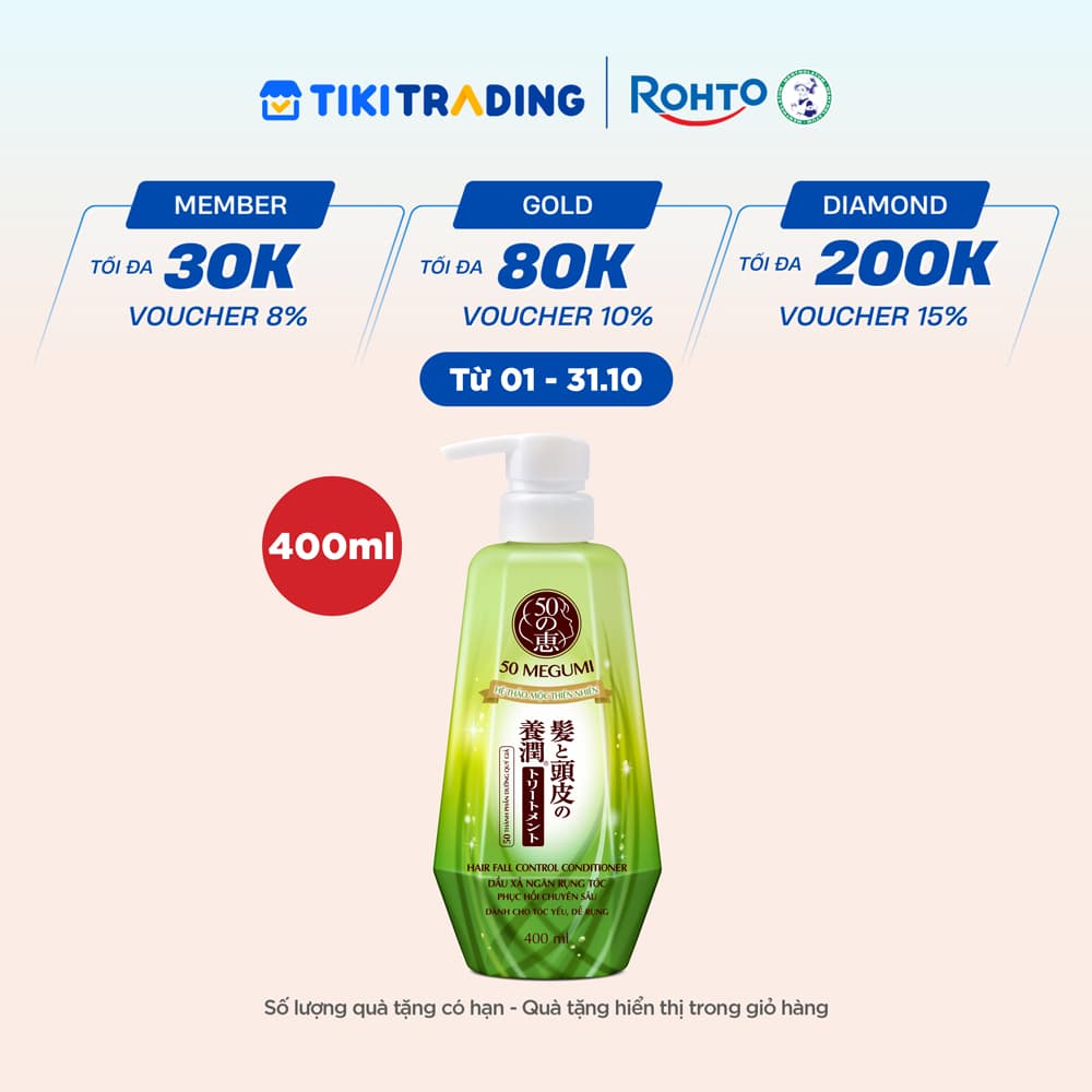 Dầu xả ngăn rụng tóc dưỡng tóc 50 Megumi Hair Fall Control Conditioner 400ml