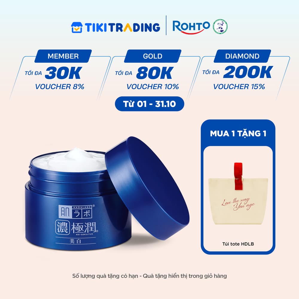 Kem dưỡng trắng dạng gel Hada Labo Koi Gokujyun Whitening Perfect Gel 100g