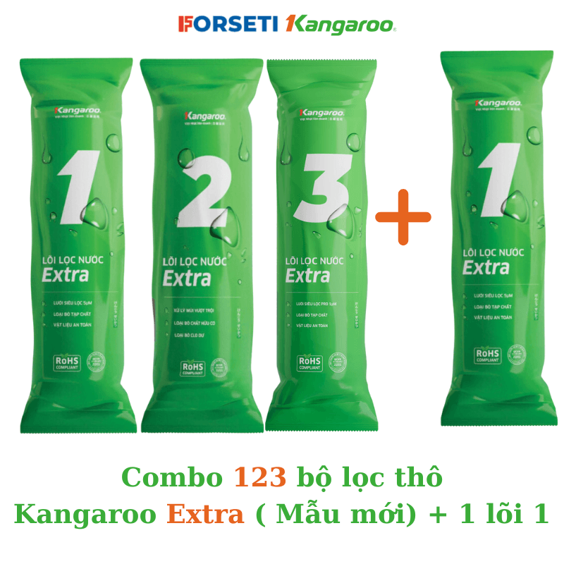 Combo 4 lõi lọc Bộ lọc thô số 1 2 3 lõi số 1 cho máy lọc nước KANGAROO