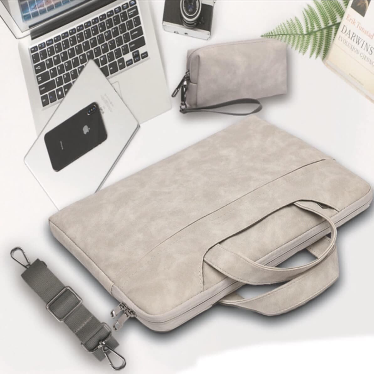 TÚI CHỐNG SỐC CẶP ĐỰNG MACBOOK LAPTOP SURFACE TẶNG KÈM VÍ ĐỰNG SẠC CHUỘT GHI SÁNG 13 INCH