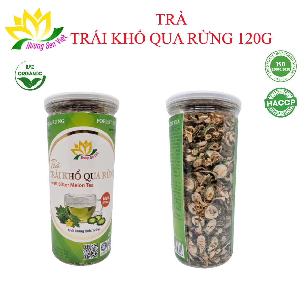 TRÀ TRÁI KHỔ QUA RỪNG hũ 100g & hũ 120g HƯƠNG SEN VIỆT 120g