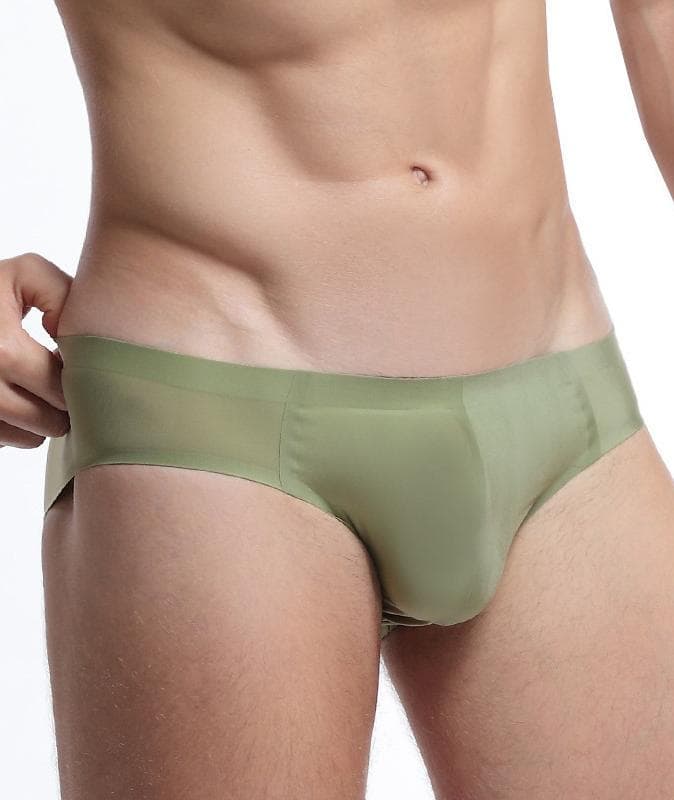 Quần lót nam thun lạnh không đường may sịp nam tam giác cao cấp chất liệu thoáng mát mềm mịn QLW606 Xanh Rêu L
