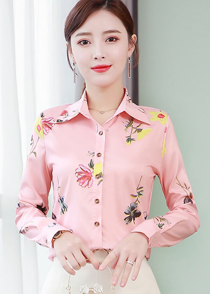 Áo Sơ Mi Nữ Công Sở Tay Dài Dễ Thương SM015 MayHomes Hồng M