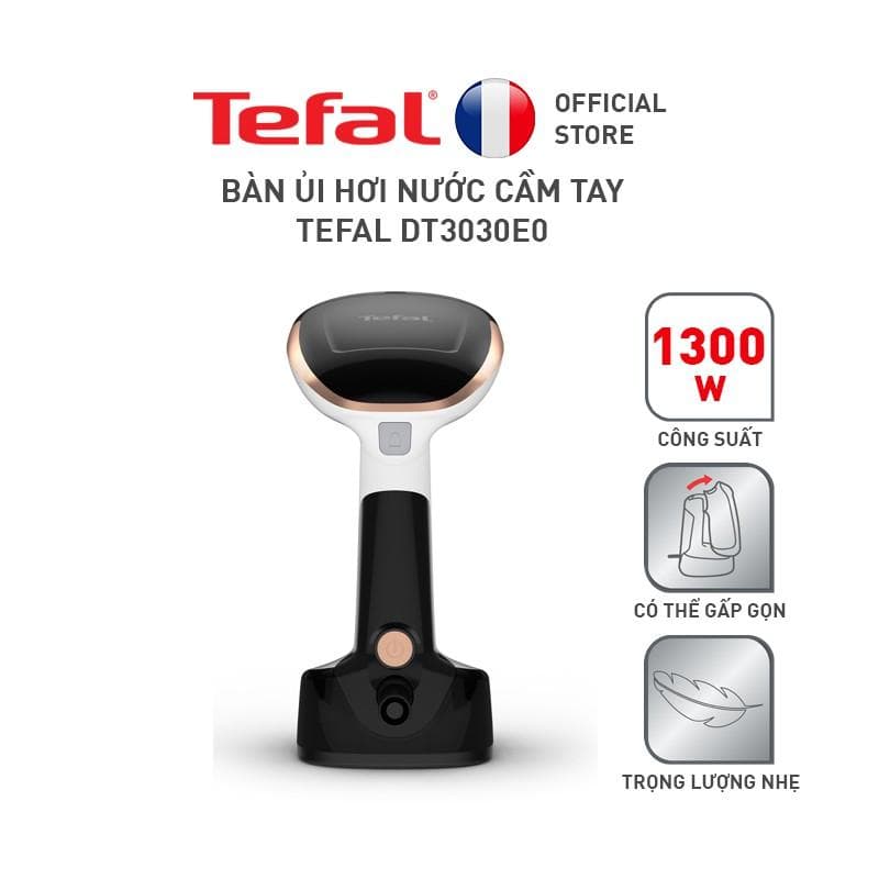 Bàn ủi hơi nước gập cầm tay tiện lợi Tefal DT3030E0 1300W