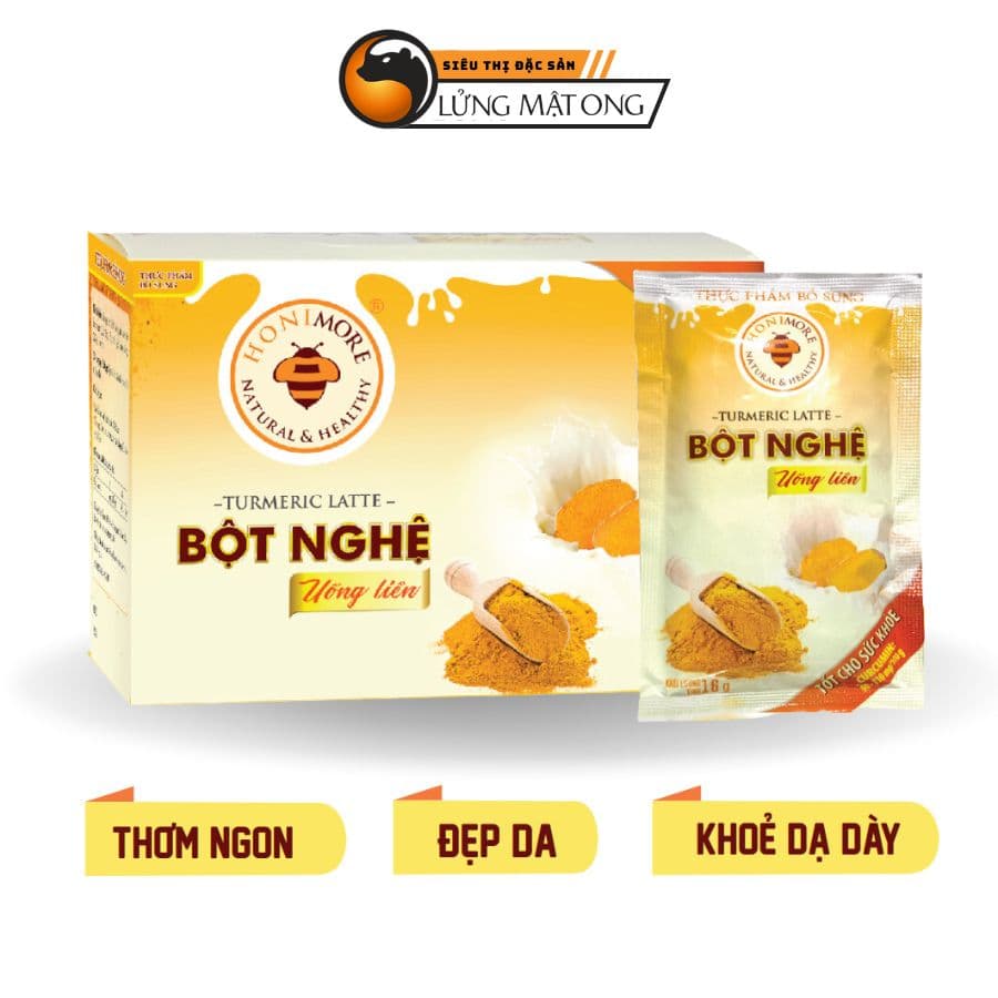 Bột nghệ uống liền Honimore hộp 288g 18 gói Thơm ngon dễ uống