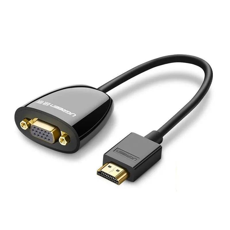 Cáp chuyển đổi HDMI sang VGA Full HD Dài 15CM Màu Đen Dây Tròn Ugreen GK40253MM102