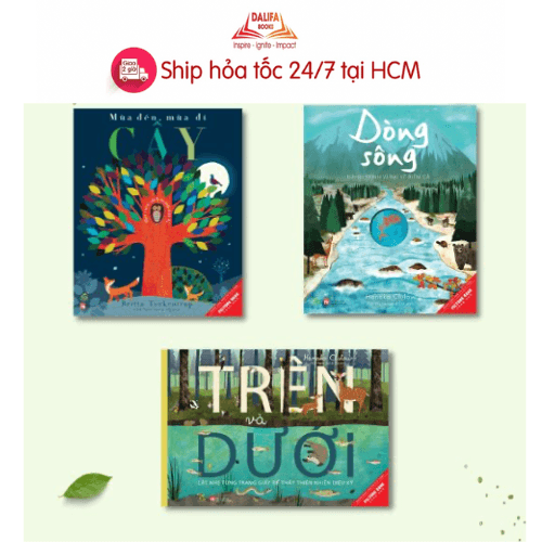 Bộ sách tranh song ngữ Thiên nhiên diệu kỳ Trên và dưới Dòng Sông Mùa đến mùa đi Cây Combo lẻ tuỳ chọn Combo