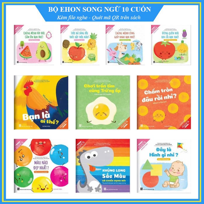Bộ Ehon song ngữ Anh Việt 10 cuốn Cho bé 0 6 tuổi Bộ sách nuôi dưỡng tâm hồn bé