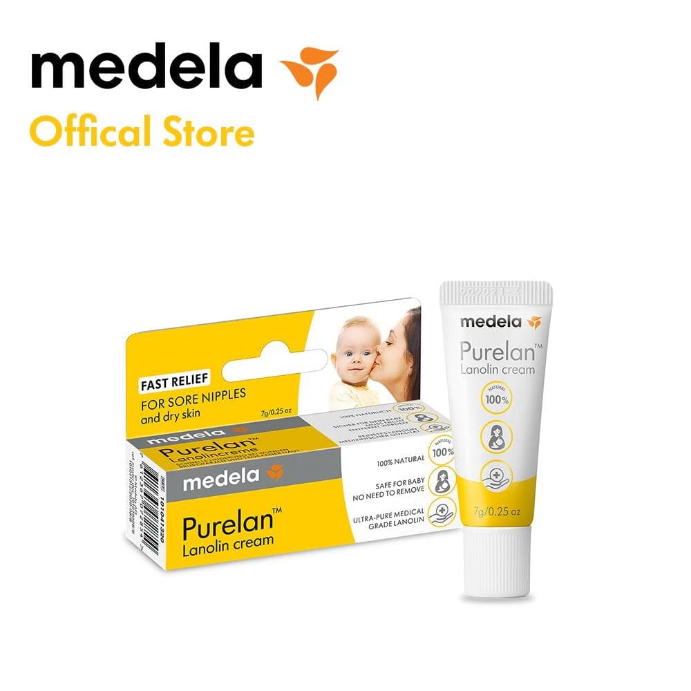 Medela Kem Purelan 7g Dùng cho mẹ bị khô nứt chảy máu đầu ty 100 chiết xuất thiên nhiên an toàn tuyệt đối
