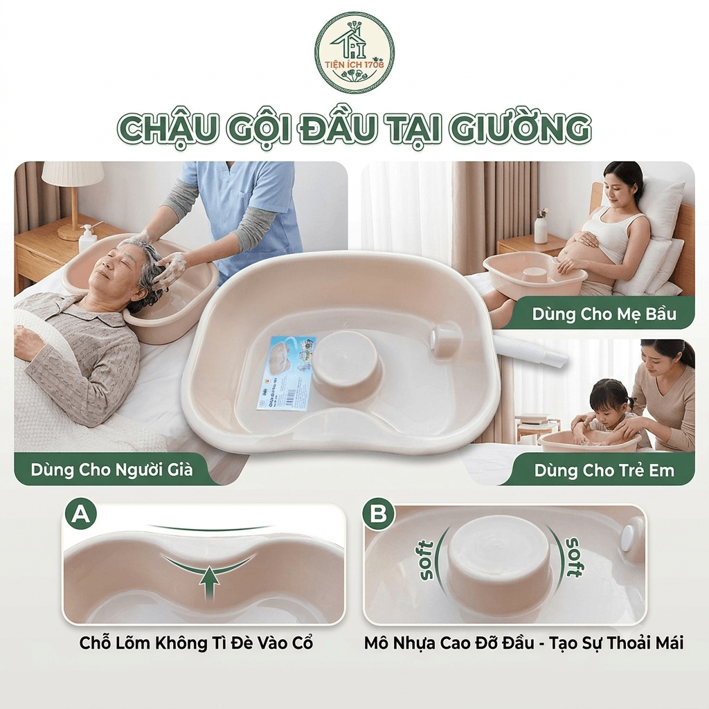 Chậu Gội Đầu Tại Nhà Tại Giường Cho Người Già Người Bệnh Trẻ Em Ngẫu nhiên
