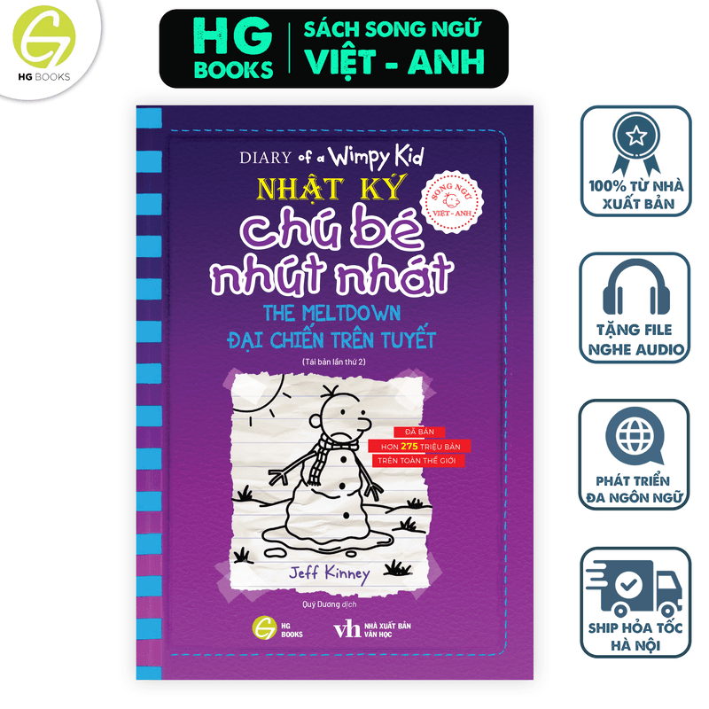 Nhật ký chú bé nhút nhát Song ngữ Việt Anh Tập 13 Đại chiến trên tuyết