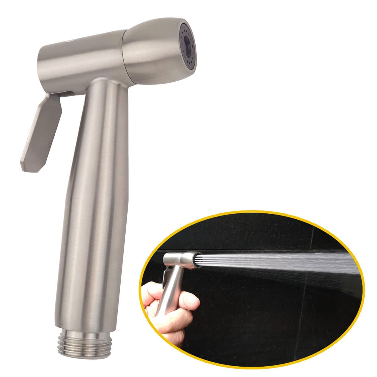 Tay xịt vệ sinh INOX SUS 304 tăng áp cao Eurolife EL H X05 Trắng vàng