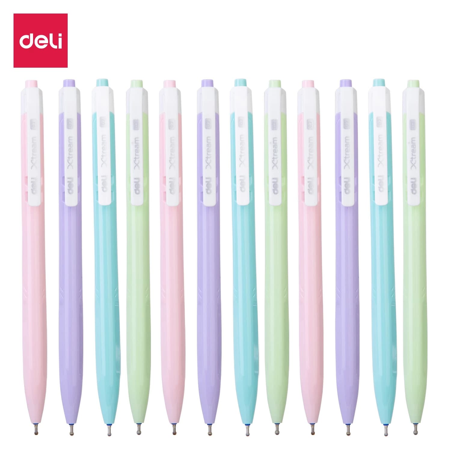 Bút Bi Xanh Ngòi 0.7 Đầu Bấm Deli Vỏ Nhựa Màu Sắc Xinh Xắn Cute Macaron Pastel Viết Siêu Mượt Phù Hợp Văn Phòng Học Sinh Ghi Chép Sổ Tay EQ03330 EQ03330 20