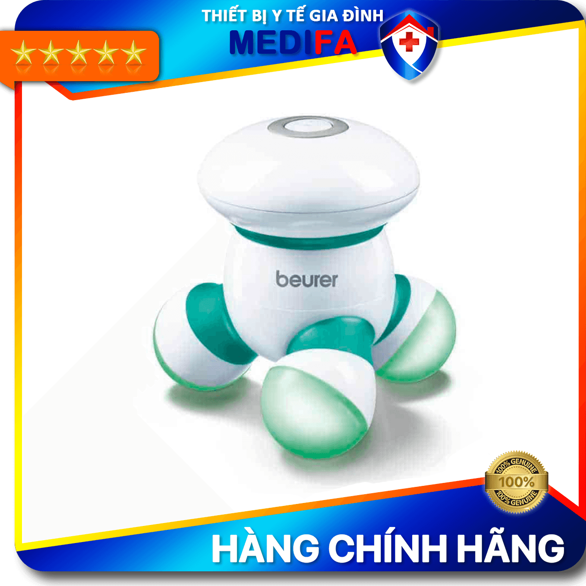 Combo Máy Massage Mini Cầm Tay Beurer MG16 Nhiệt Kế Điện Tử Đầu Mềm Medilife hình thú ngẫu nhiên