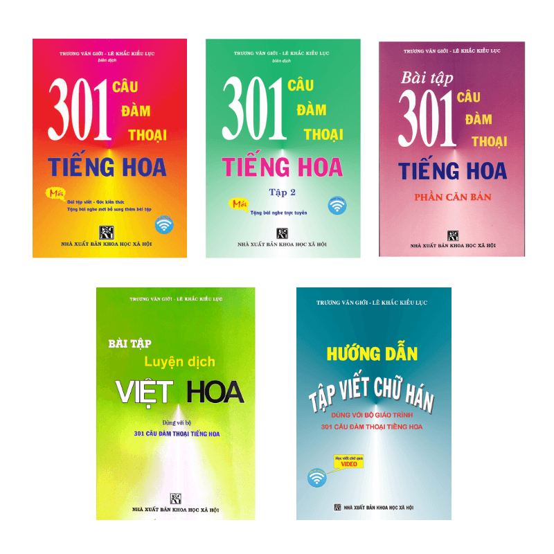 Sach comboBô giao trinh 301 câu đam thoai tiêng hoa giao tiêp 5 quyên Khô NHO BAN MƠI